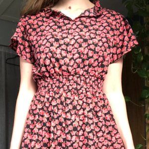 Vintage Pink Rose Dress